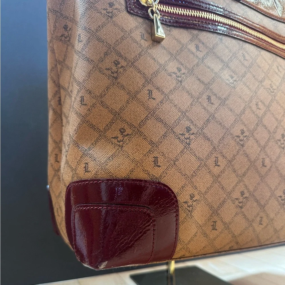 Rare L.A.M.B. Gwen Stefani "Kingston" Lipstick Tote + Stripped Cloth Bag - Picture 9 of 15